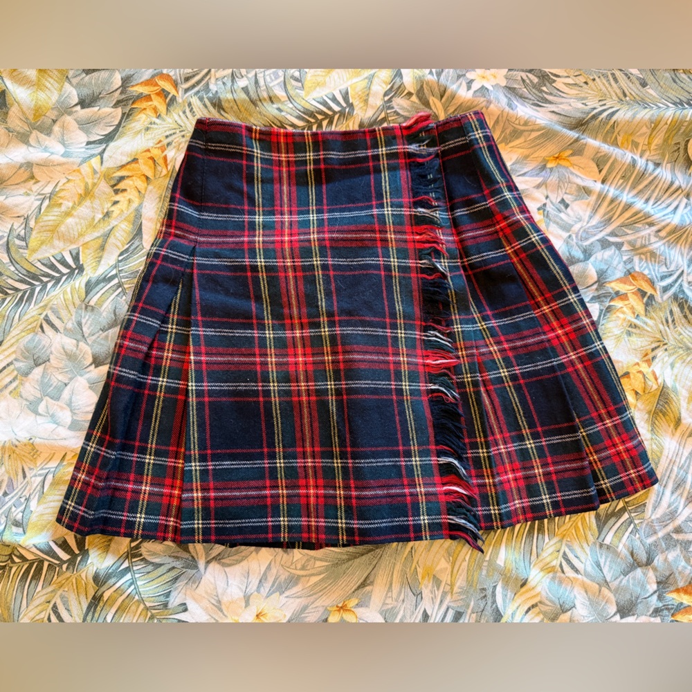 Sears Red and Blue Plaid Mini Skirt